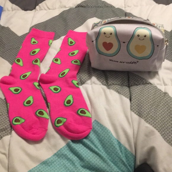 PS... Accessories - Avocado make up bag and socks bundle